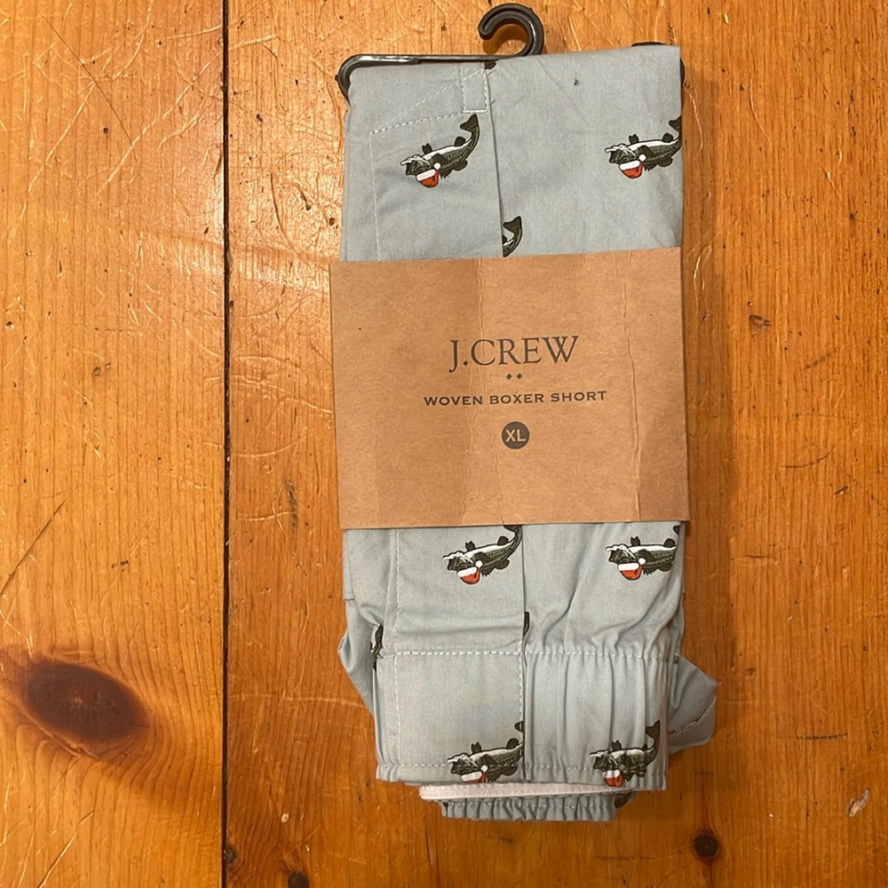 J. Crew Boxer Shorts Fish wearing Santa Hat Cotton Mens XL